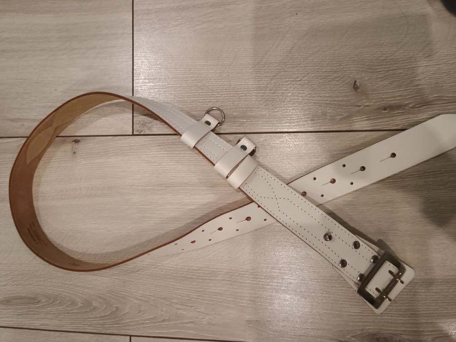 Pas oficerski wojskowy biały używany