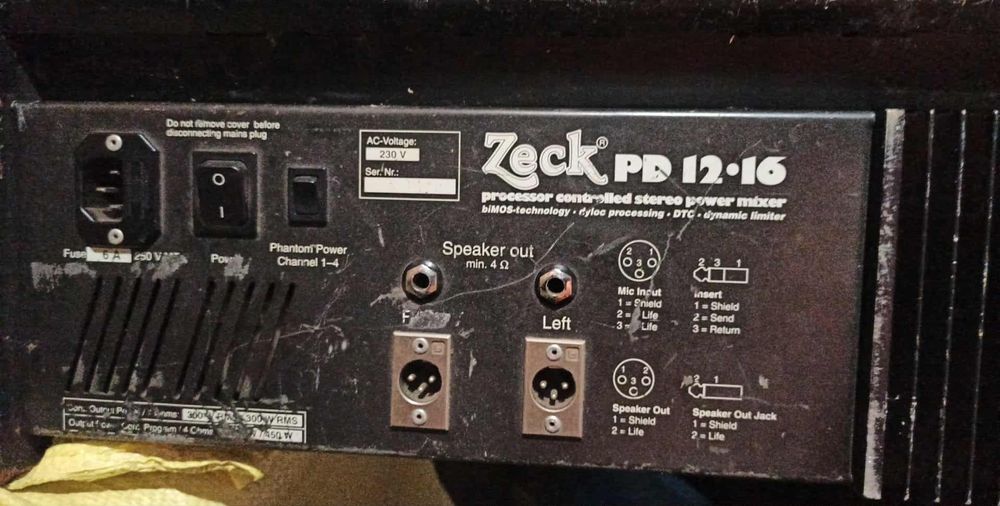 Zeck PD 12-16, procesorowy stereofoniczny mikser mocy (power mixer).