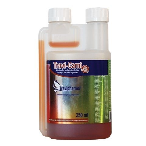 Travi-Carni dla gołębi zawierający L-karnitynę witaminy i aminokwasy