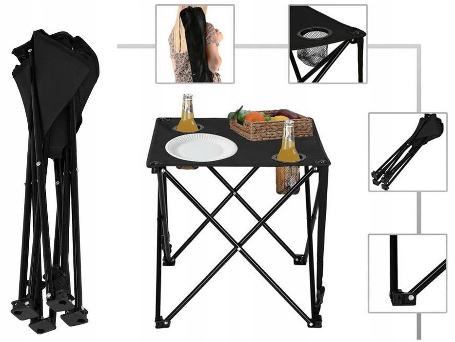 STOLIK WĘDKARSKI TURYSTYCZNY Składany Kempingowy na Biwak pod Namiot