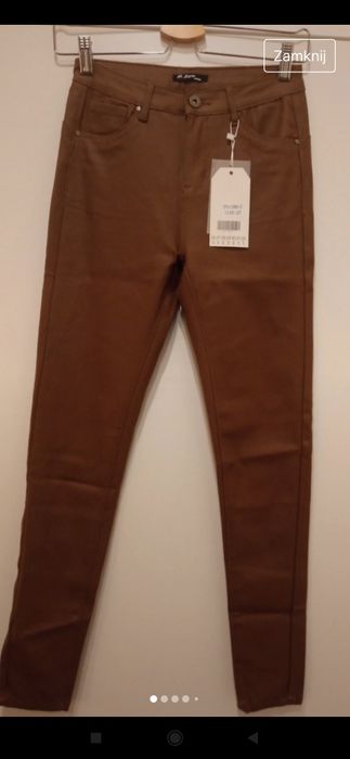 Spodnie ekoskorka w kolorze brązu