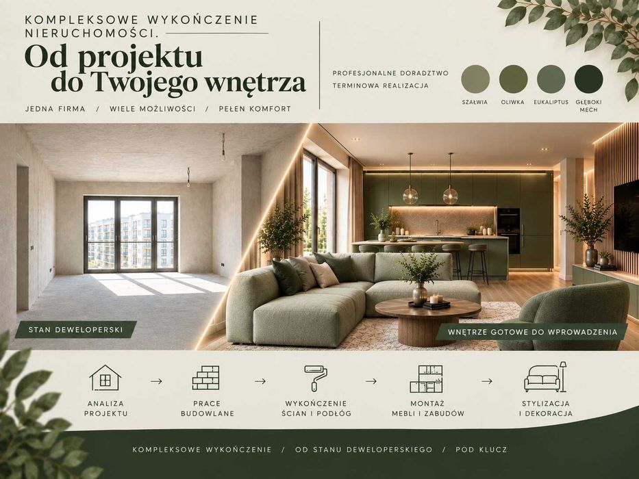 Kompleksowe usługi wykończenia mieszkań, budowlanka i stolarstwo