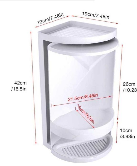 Narożna obrotowa szafka do łazienki