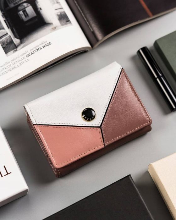 klasyczny, mały portfel damski ze skóry naturalnej - peterson