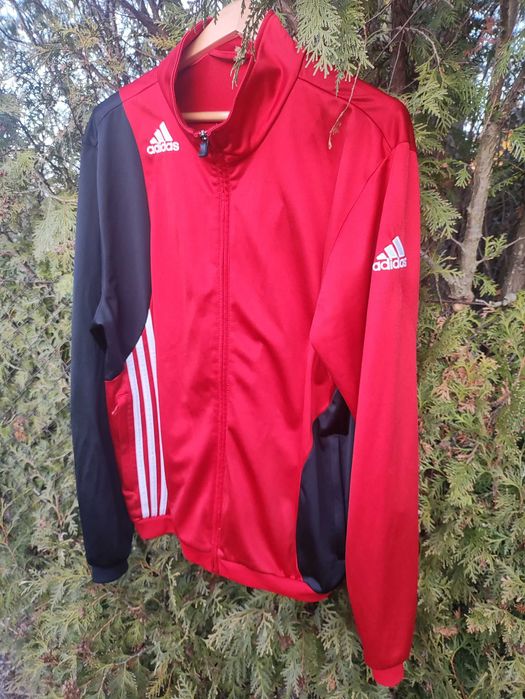 Bluza Adidas Kurtka Męska bluza dresowa sportowa Piłkarska czerwona