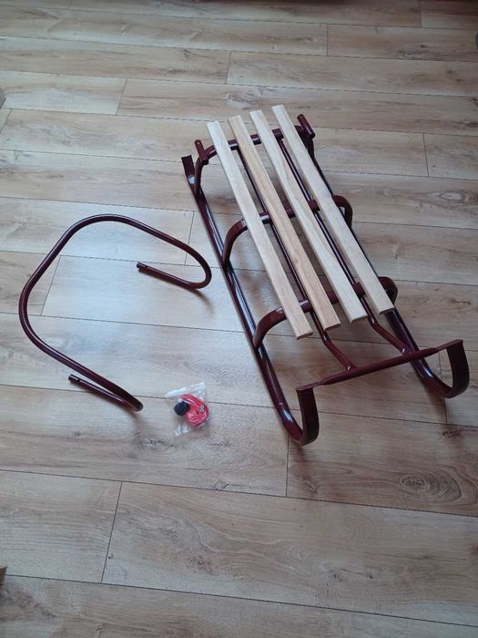 Sanki stalowe z oparciem plus linka. NOWE!