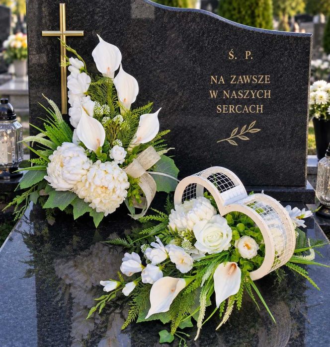 Komplet kompozycji kwiatowych na grób stroik wkład do wazonu Z227