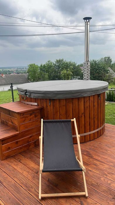 Balia ogrodowa KOMPLET OPCJA/Jacuzzi ogrodowe/Ruska Bania/Gorąca bania