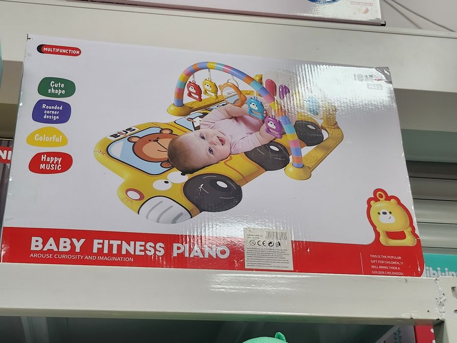 Interaktywna mata edukacyjna stojak gimnastyczny z pianinkiem NOWA