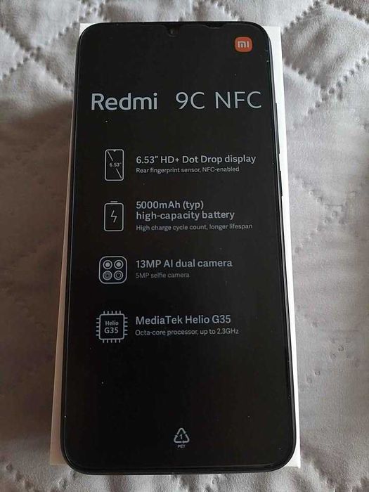 Xiaomi Redmi 9C NFC 2GB/32GB Midnight Gray NOWY+2 szkła hartowane+pokrowiec karbonowy