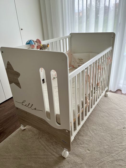 Berço TRAMA Hello Star Com Colchão
