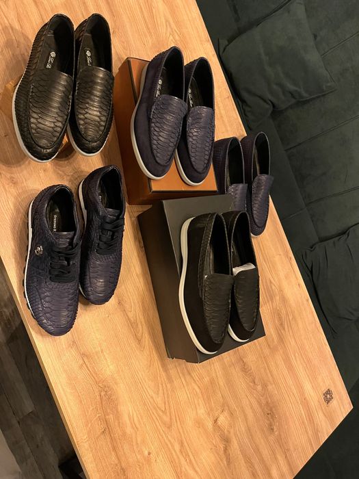 Лоферы Loro Piana  из кожи питона мужские