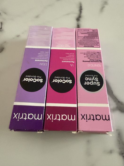3 nowe farby do włosów , tonery Matrix socolor,supersync