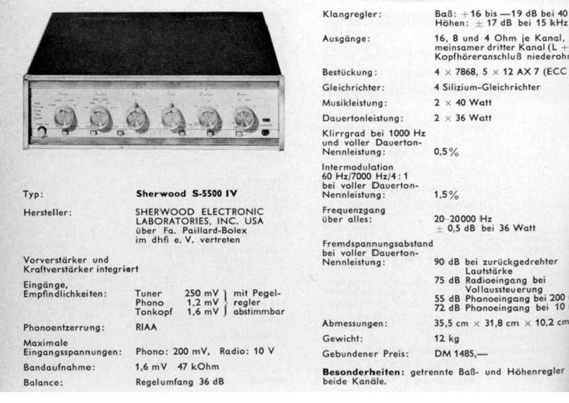 Sherwood S-5500 IV wzmacniacz lampowy vintage