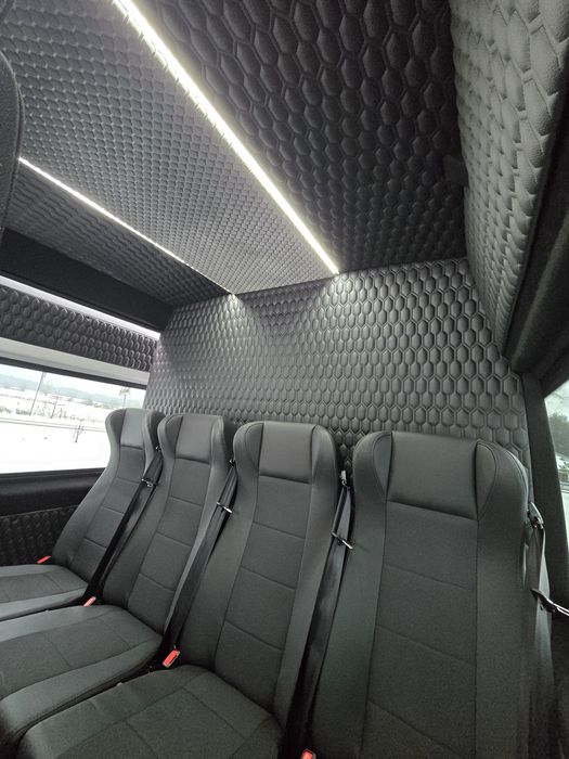 Zabudowa busa VIP dodatkowe fotele homologacja Klimatyzacja szyby