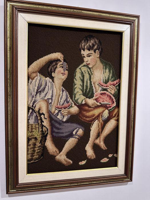 Quadro decorativo feito em ponto cruz