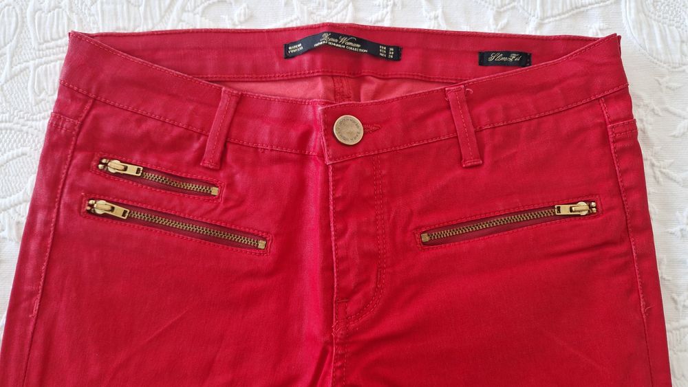 Calças vermelhas, skinny, Zara tamanho 36