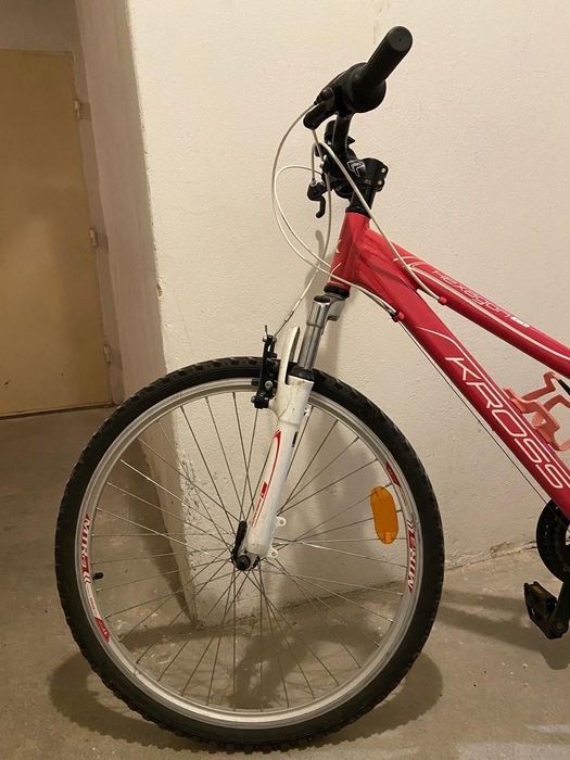 Rower Kross dziecięcy różowo-biały