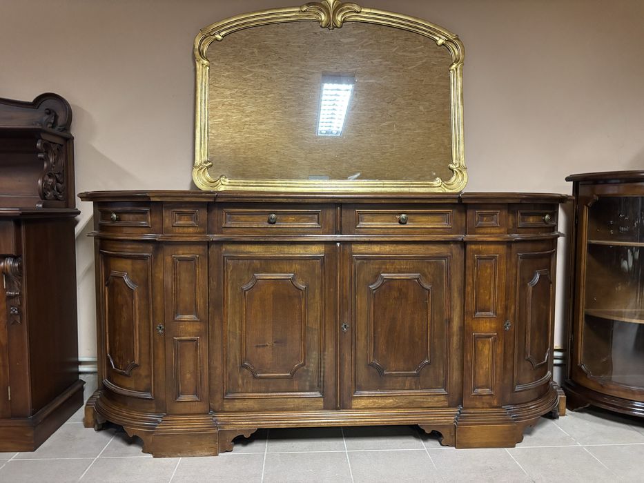 Włoska Stylowa Komoda bufet 205 cm gięte fronty orzech stylowe italy