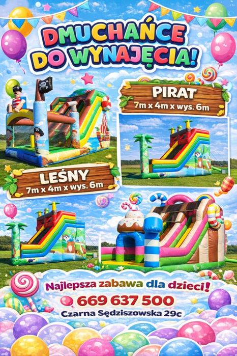 Dmuchaniec, wynajmę dmuchaną zjeżdżalnię, zamek dmuchany