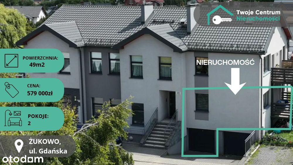2-Pokojowe Mieszkanie Z Garażem | N. Budownictwo | 49M² | Żukowo