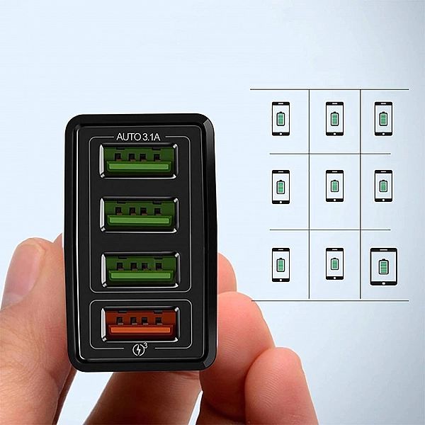 Ładowarka Sieciowa 3xUSB + Usb Qc3.0