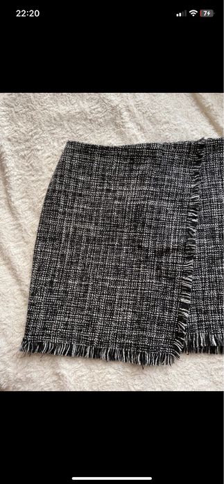 Elegancka spódnica zima wiosna kratka czarny biały S/M primark