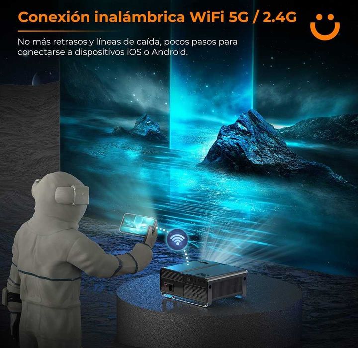 Projetor led 9500 lumens + WiFi + Bluetooth+ office+NATIVA 1080P