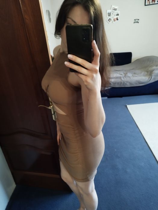Nowa brązowa obcisła sukienka L Pakuten