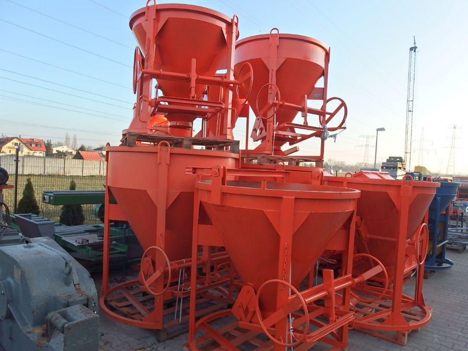 Kubeł pojemnik zbiornik dźwigowy do betonu ZB 500/2000L kastra bomba