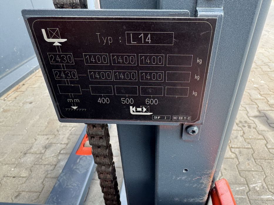 Paleciak elektryczny Linde L 14 jak Nowy 2017 r 1400 kg 240 cm