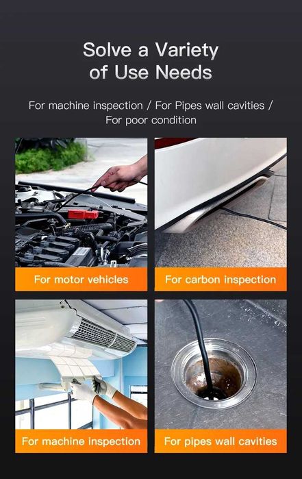 Kamera Endoskopowa Inspekcyjna 1080 HD 8mm 2 kamery 5 metrów