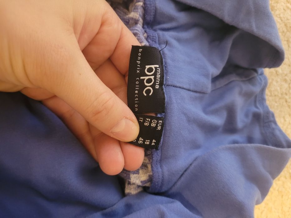 Piękne niebieskie letnie spodnie ciążowe dlugie bonprix 44