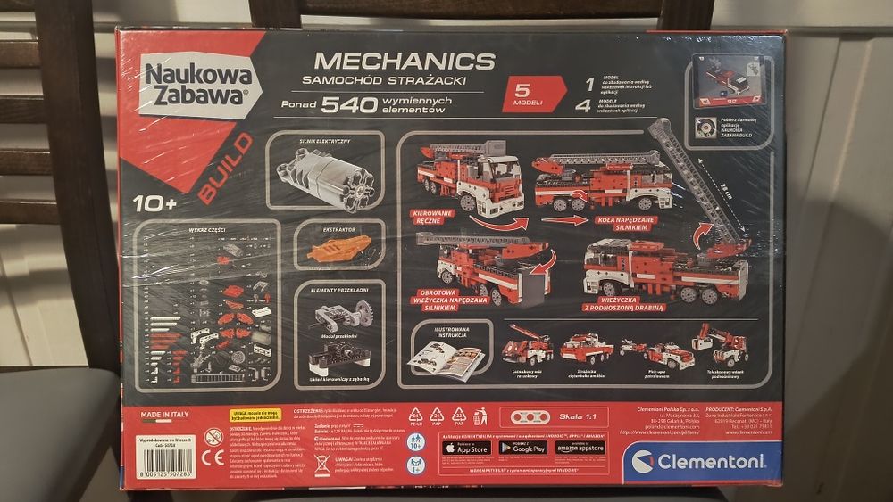Wóz strażacki klocki Clementoni Mechanics