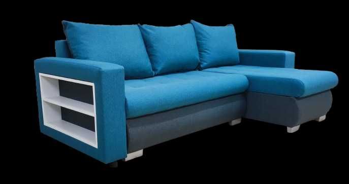 Kanapa Bruno | Narożnik z półką | Uniwersalne strony