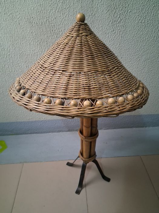 Candeeiro de Mesa em Bambu - VINTAGE