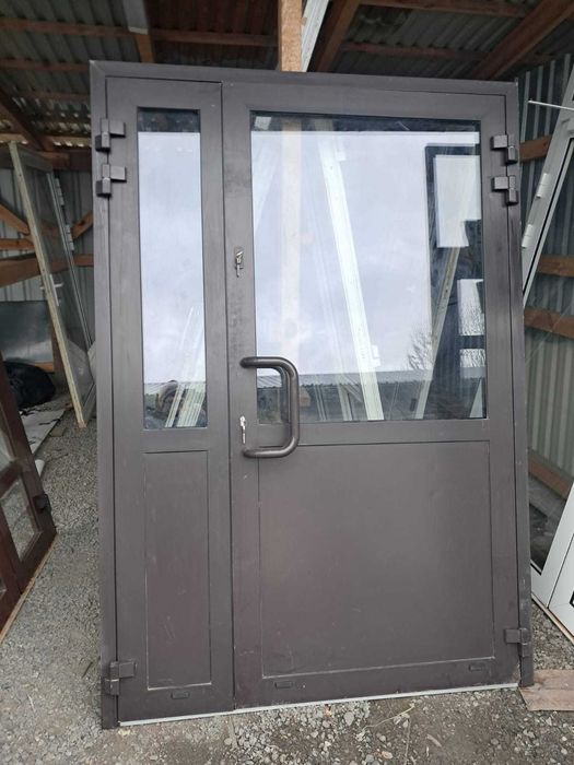 DRZWI Zewnętrzne Aluminiowe Dwuskrzydłowe Wejściowe 147x213cm