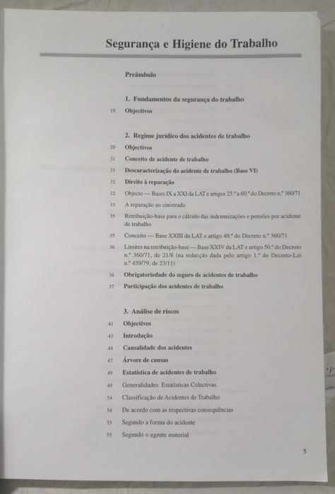 Segurança e higiene no trabalho