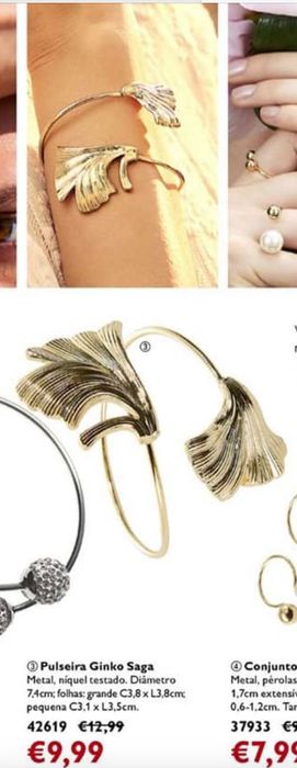 Pulseira Dourada Saga Gingko NOVA