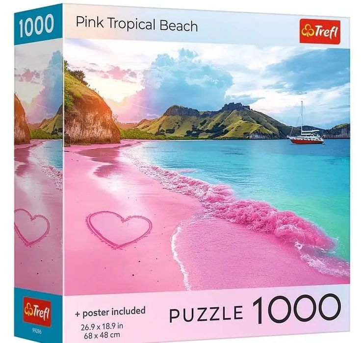 Puzzle 1000 USA Collection: Pink Beach TREFL. Trefl. Nowy Produkt