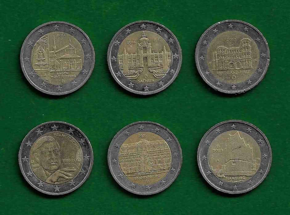 22 Moedas Comemorativas de 2 Euros - ALEMANHA