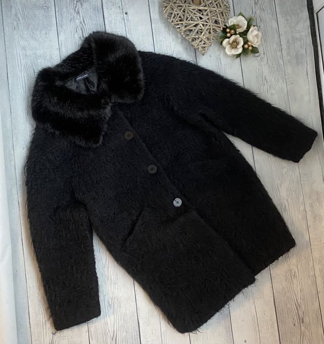 Жіноче італійське вовняне зимове пальто MADE IN ITALY M (38)10