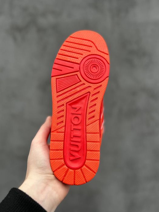 ФАВОРИТ! Louis Vuitton Skate Sneaker Red Mix Orange Cowhide 37 38 39 40 41 42 43 44 45 луї вітон скейт червоний мікс помаранчевий
