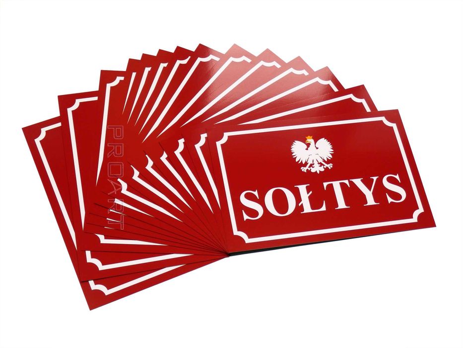 Metalowa tablica tabliczka SOŁTYS WÓJT 30x20 cm