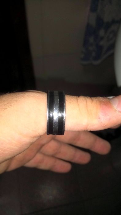 Anel em aço. Tamanho 19/20