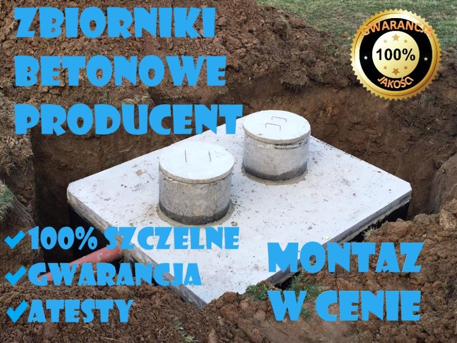 zbiornik betonowy na szambo, szczelne szamba, zbiorniki na deszczówkę