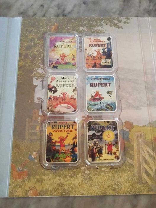 Coleção Medalhas Rupert Bear - 12 Medalhas Prata