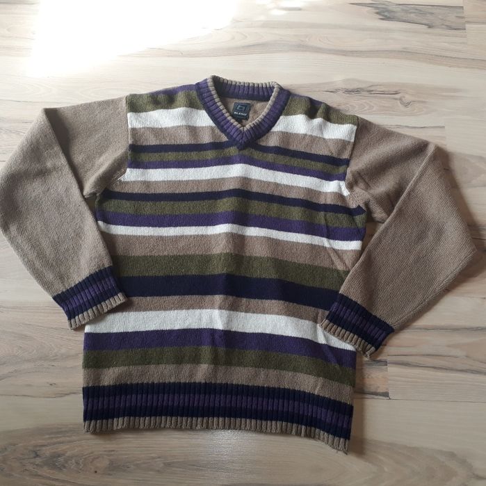 Sweter BLEND of America r L XL 100% wełna wełniany termiczny