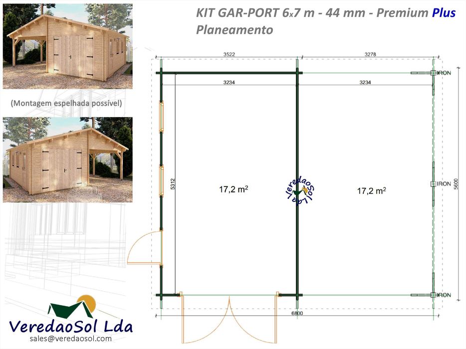 KIT Garagem GAR-PORT 44mm - coberta 44.4m² - Garagem e terraço