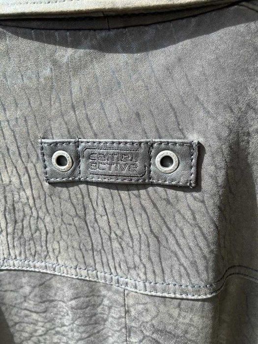 Casaco de pele vintage cinzento escuro